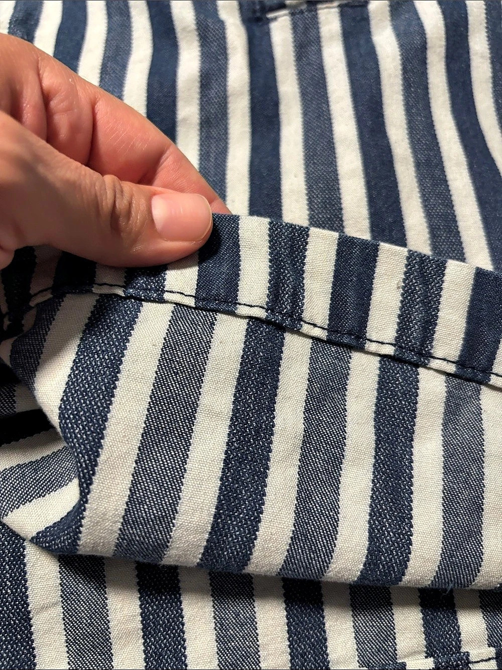 ALIGNE Peg Stripe Collared Sleeveless Top Blue & White Size 4 - Picture 3 of 10